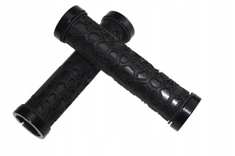 MOCNE SKRĘCANE CHWYTY KIEROWNICY GRIPY ROWEROWE ANTYPOŚLIZGOWE CZARNE