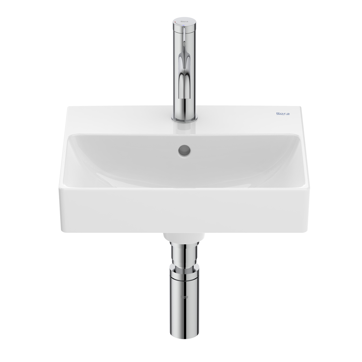 Roca ONAMała umywalka ścienna 40 cm Compacto Fineceramic A32768DS00