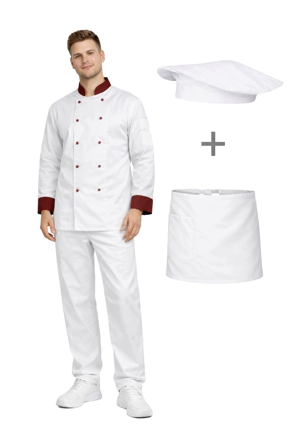 Kuchařská sada Premium Uniform Gastronomická bílá s vložkami vel. S