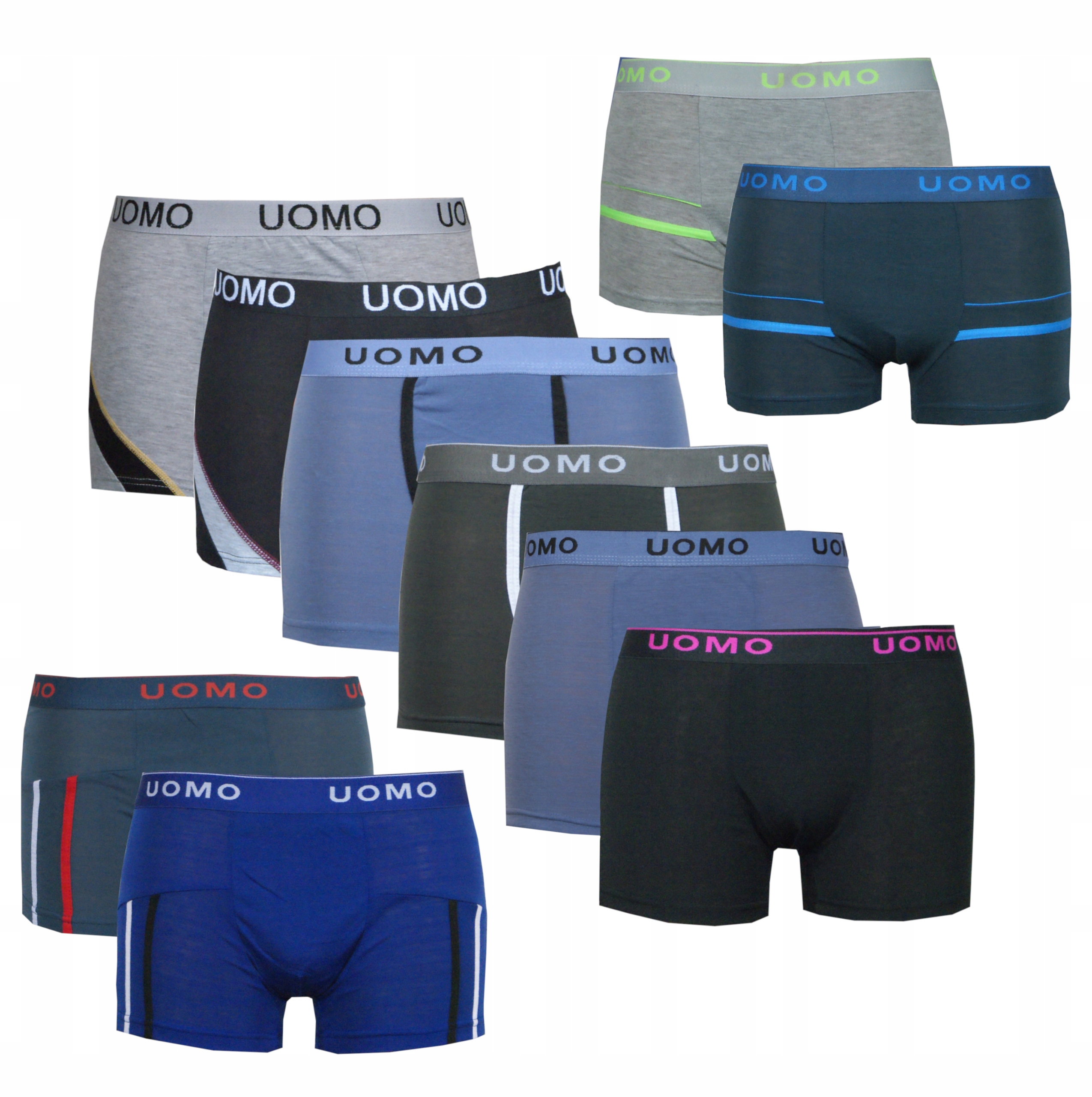 

10 x Bokserki męskie Uomo bawełna L