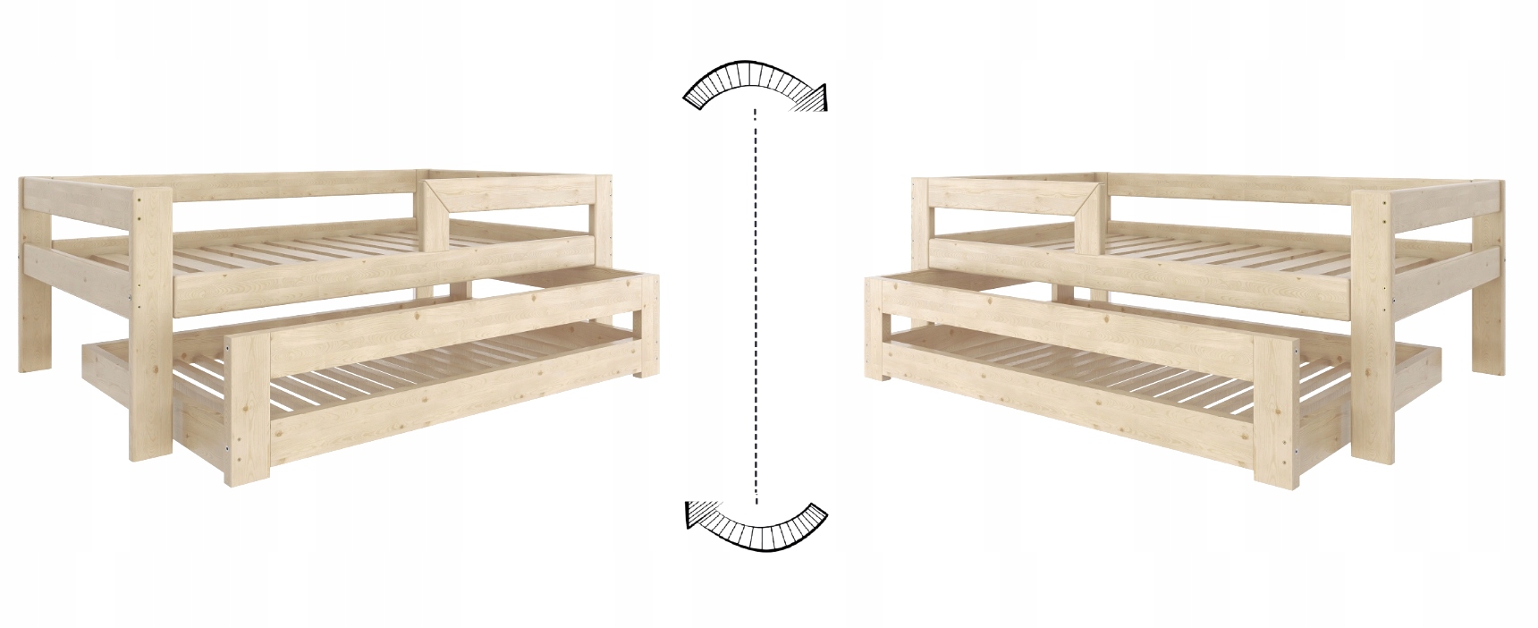 DZIECIĘCE ŁÓŻKO DWUOSOBOWE NISKIE 90X180 PIĘTROWE WYSUWANE PODWÓJNE Marka inna