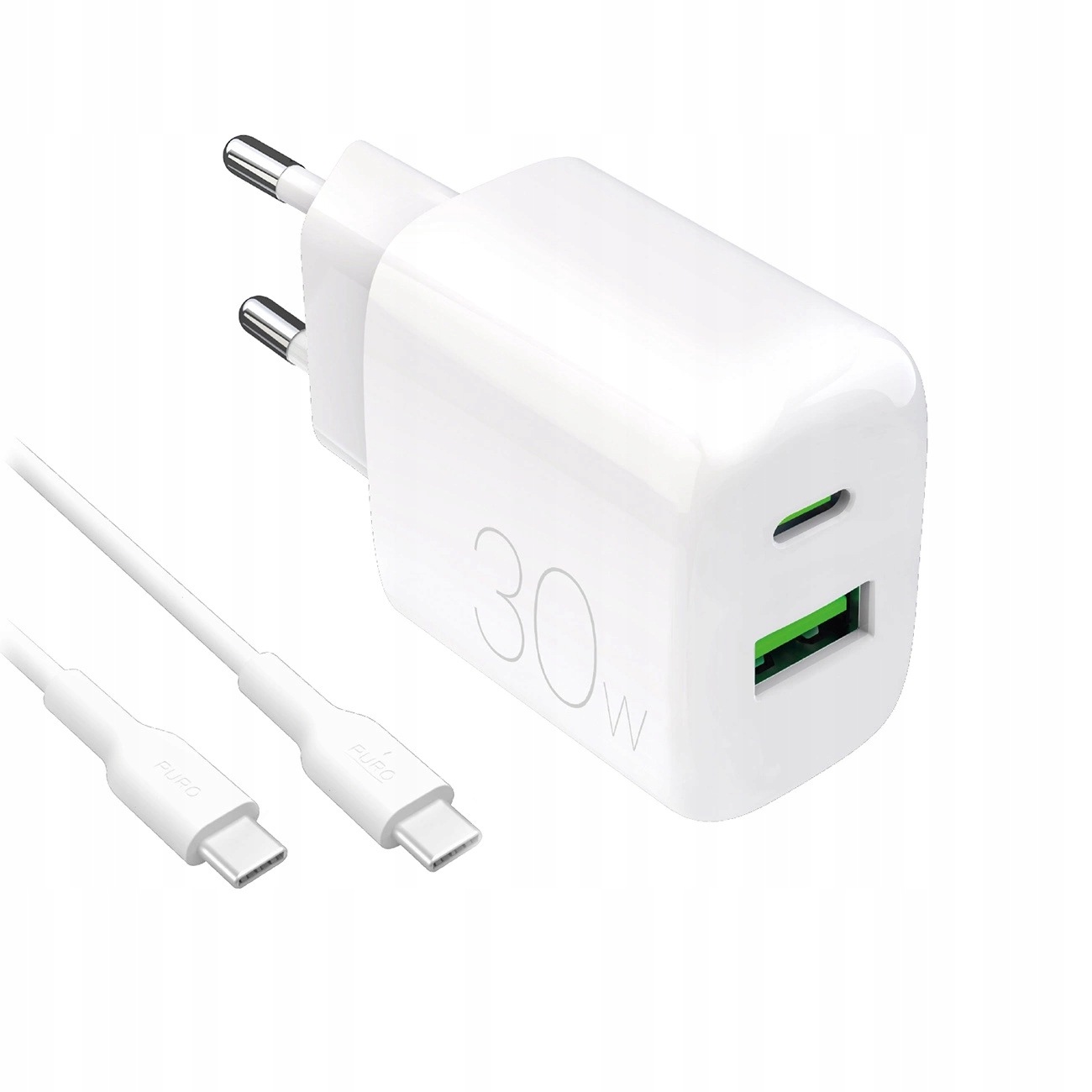Síťová nabíječka Puro Prolite 30W Usb-a Usb-c kabel Usb-c Usb-c 1.2