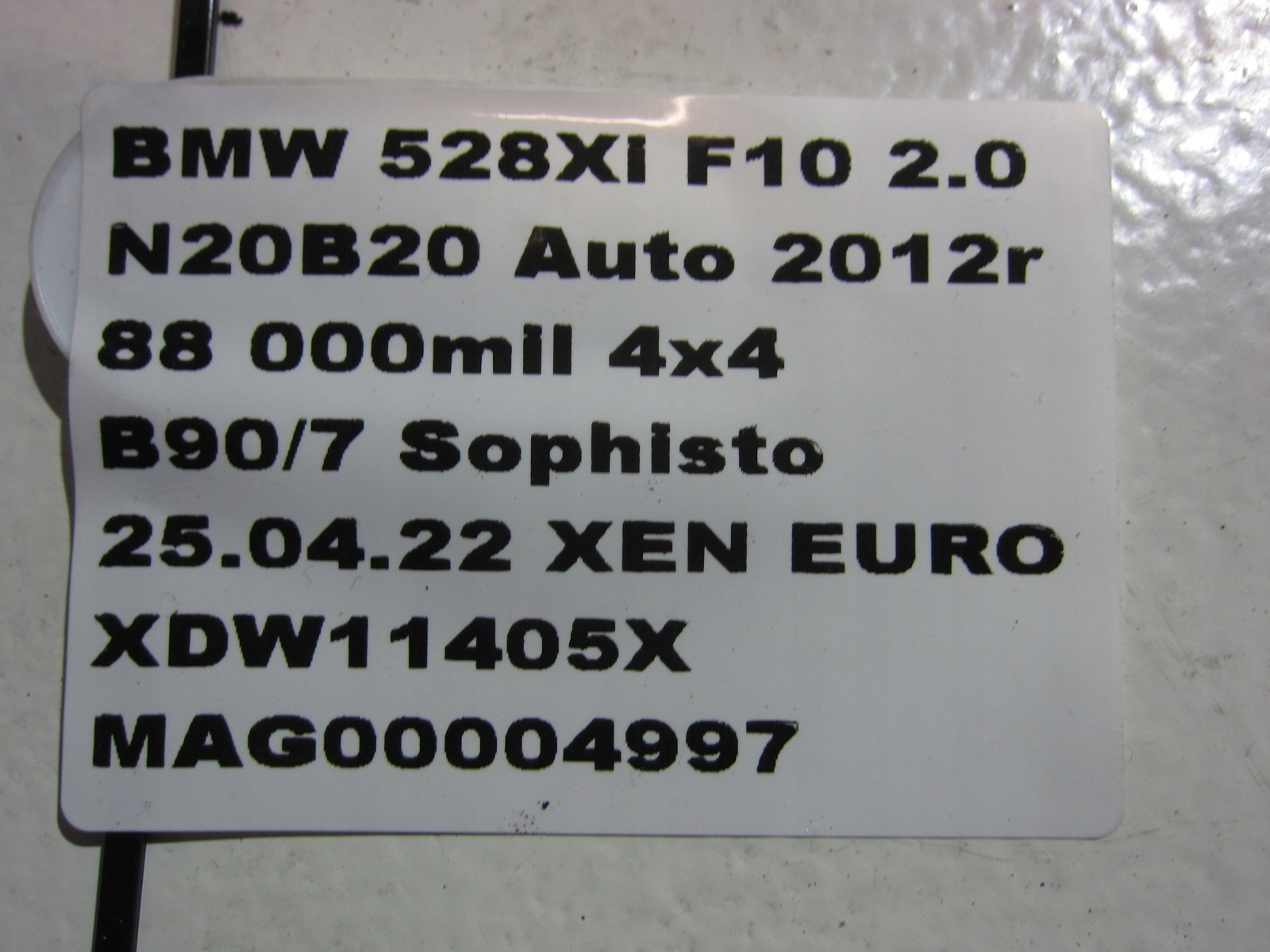 BMW F10 528 Schlauch luft DOLADOWANIA 7612095