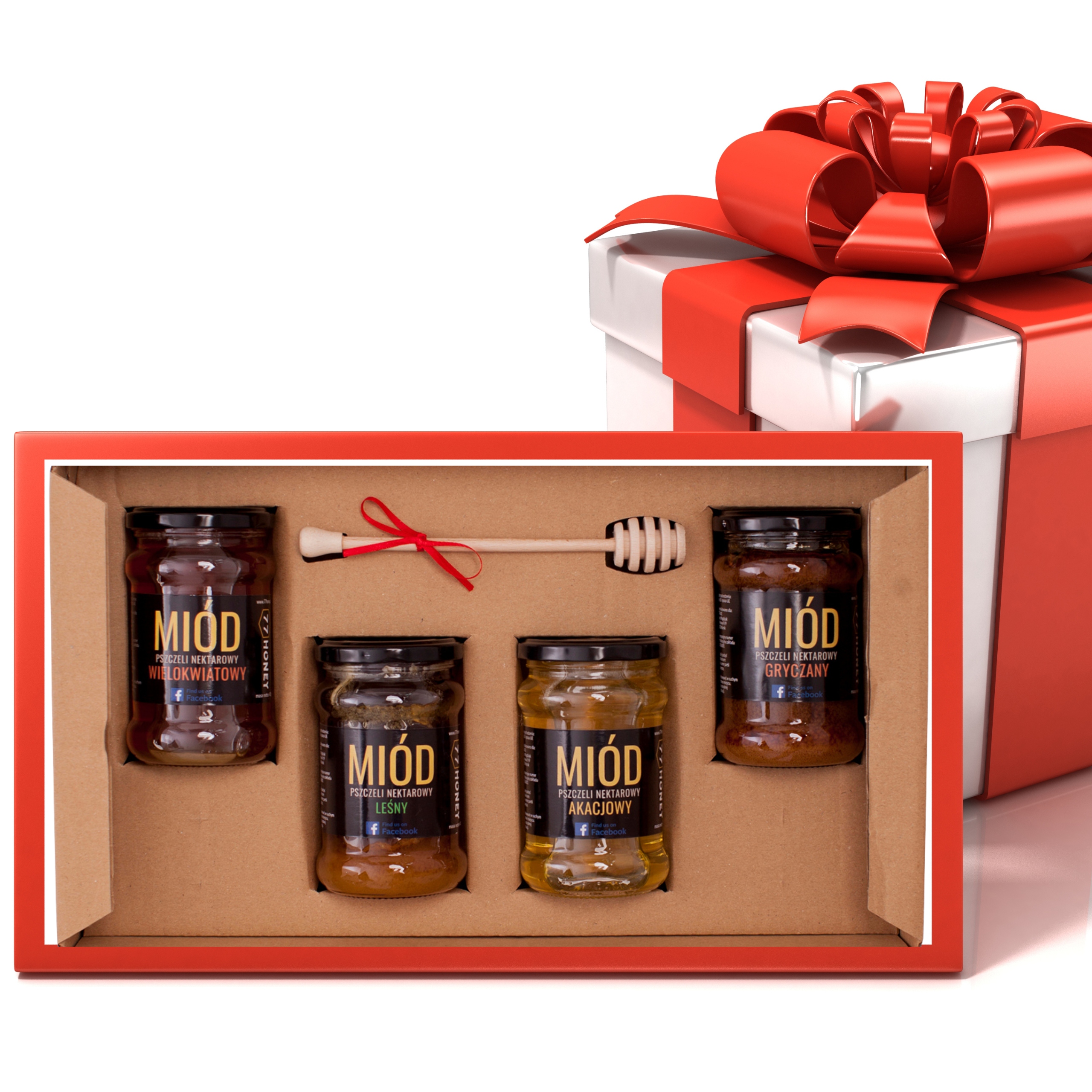 Levně Dárková sada medů 4x 400 g Skvělý A Zdravý Dárek