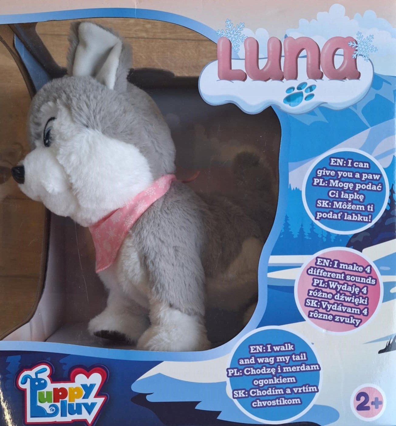 Tm Toys Interaktywny piesek szary Husky Luna reaguje na dotyk 2+