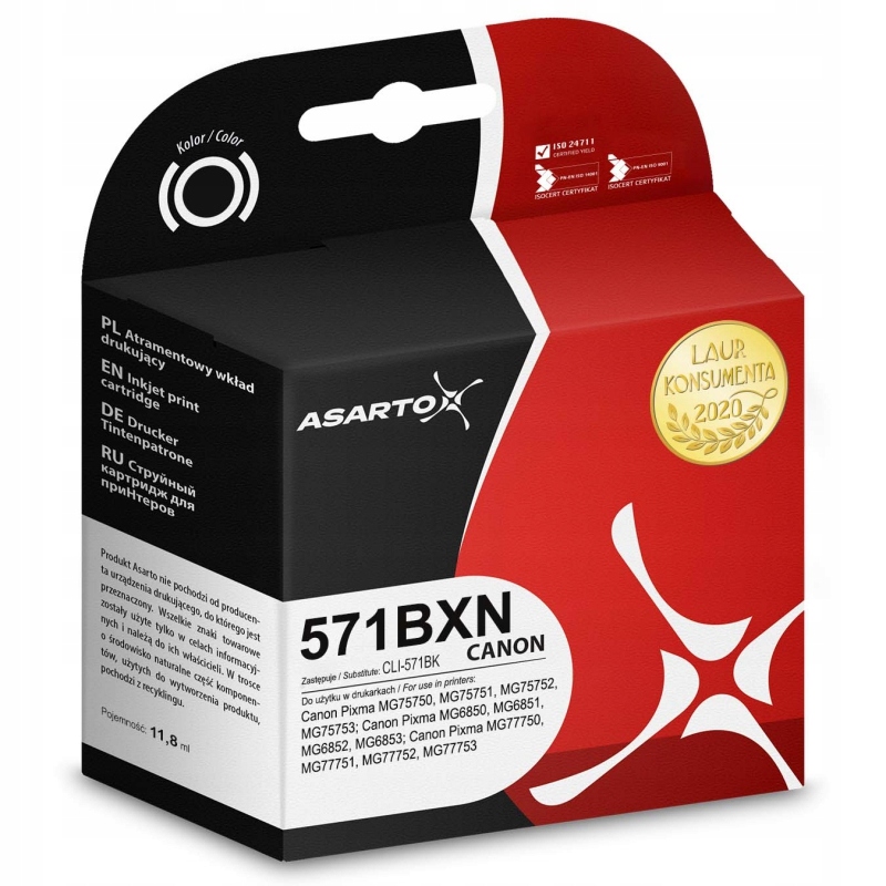 Tusz Asarto do Canon 571BXN 0385C001 11,8 ml black foto