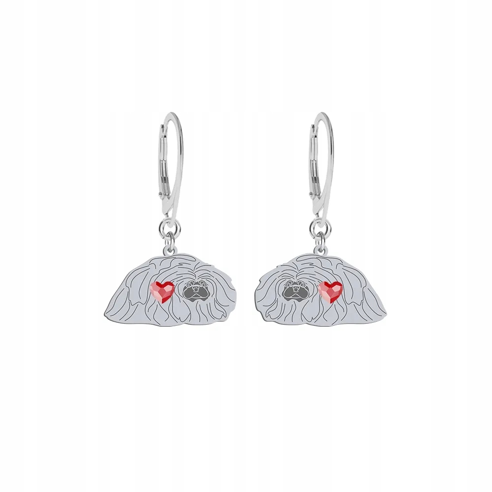 Stříbrné Náušnice Pekingský pes 925 na biglu Šperky Dárek Gravírování