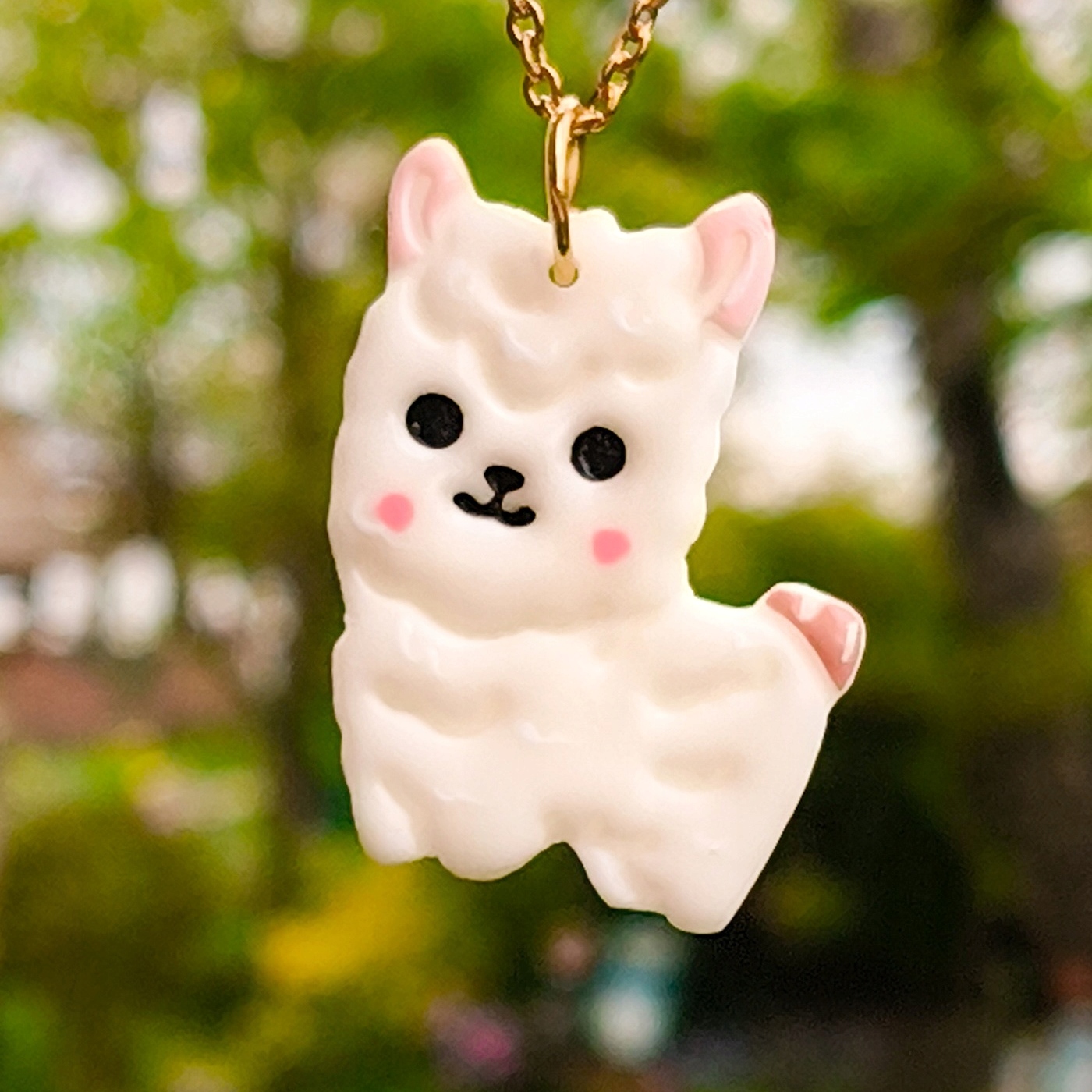 Náhrdelník s alpakou, amulet s lamou, přívěsek s podobiznou alpaky, boho