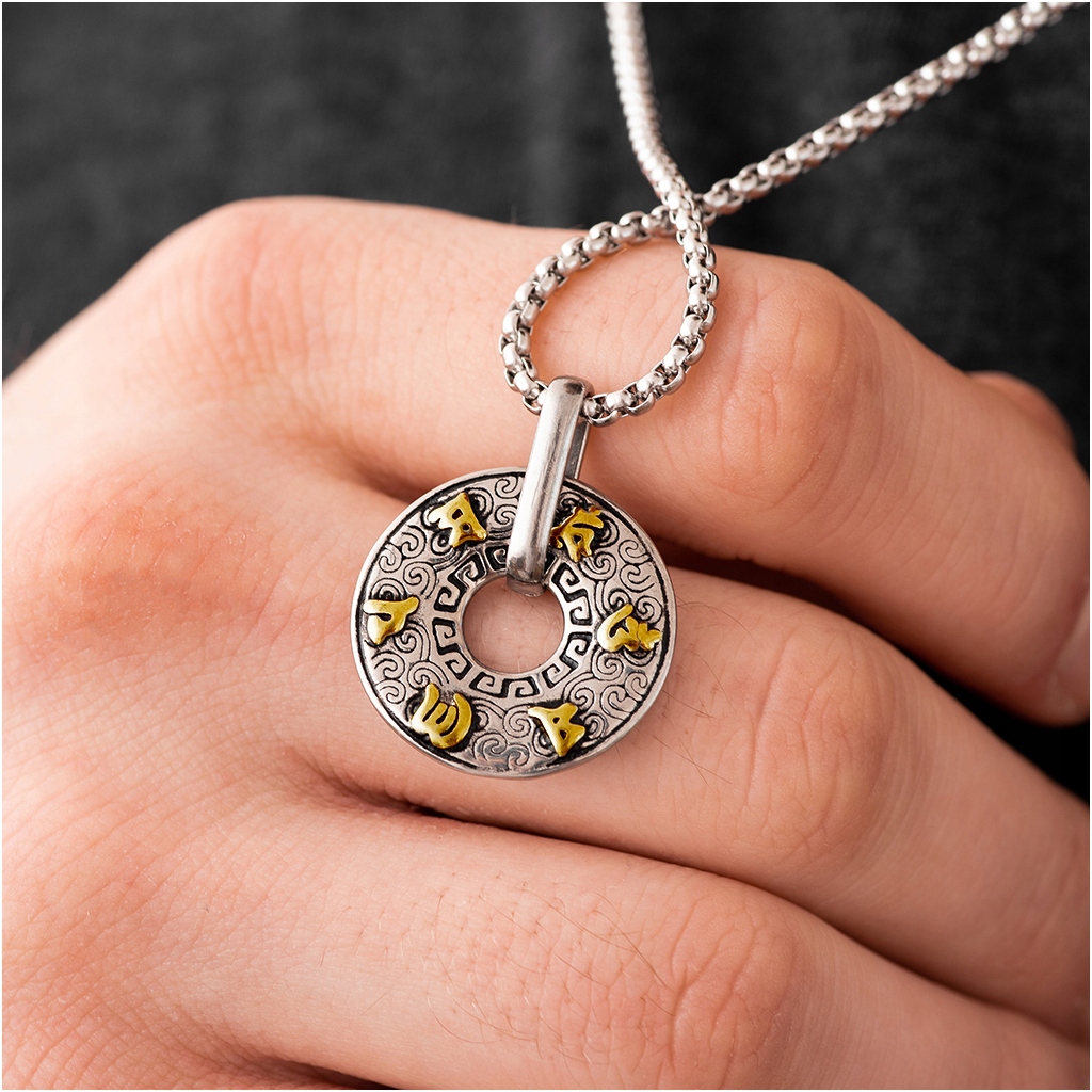 Zawieszka męska RUNY wisiorek POZŁACANA VIKINGS stal chirurgiczna Marka Blingart