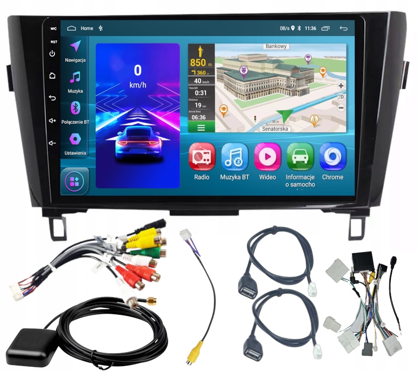 Autorádio Gps Nissan Qashqai J11 2013-21 Wifi Bluetooth Usb 2/64GB