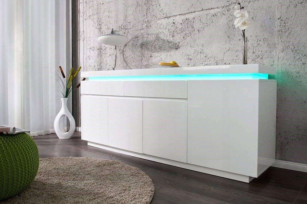 Komoda wysoki połysk + LED+Pilot Infinity Szerokość mebla 175 cm