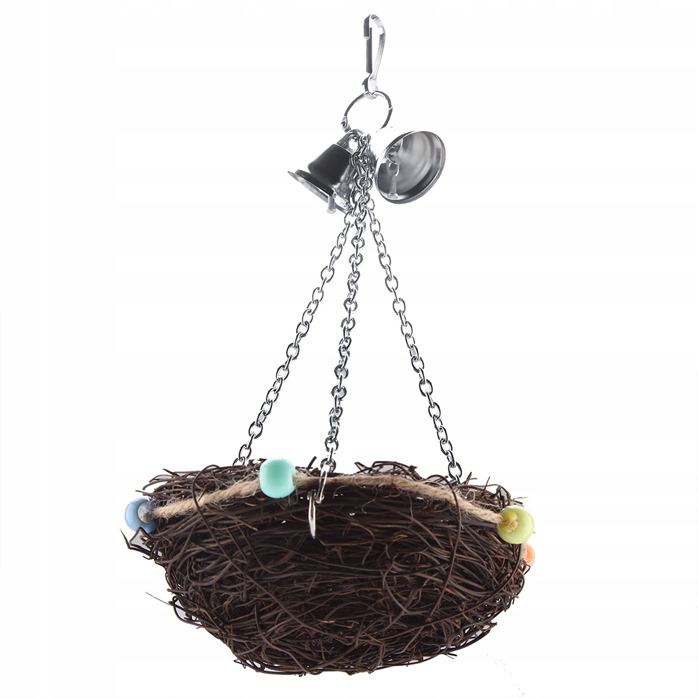 Ratanové ptáci, papoušek, slaměné hnízdo, houpačka, závěsná hračka 6D