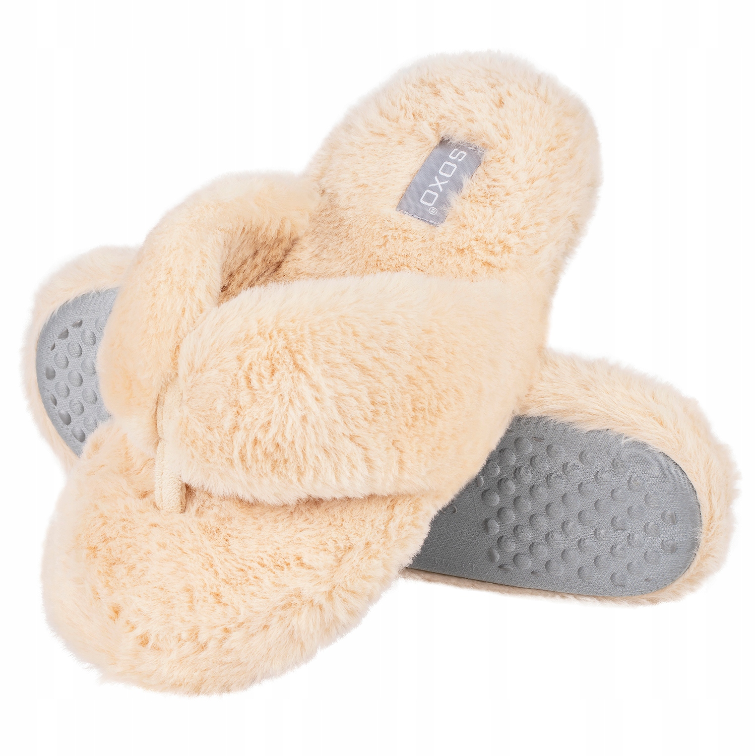 

Klapki Z Futerkiem Soxo Miękkie Kapcie Damskie