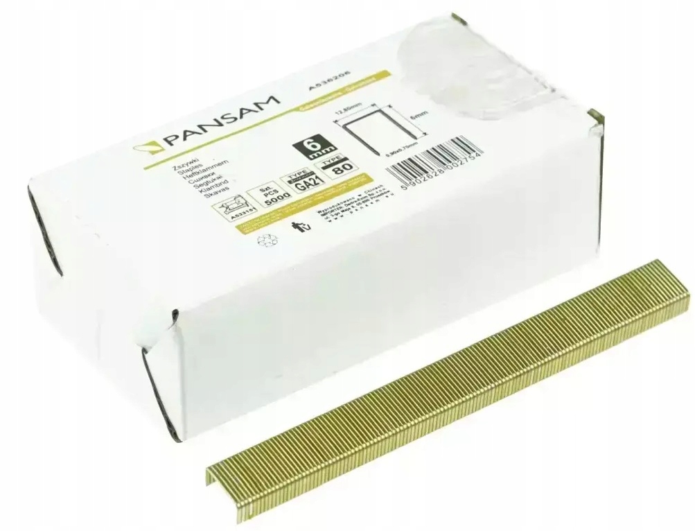 

Zszywki stolarskie 14mm GA21 Typ 80 5000szt Pansam