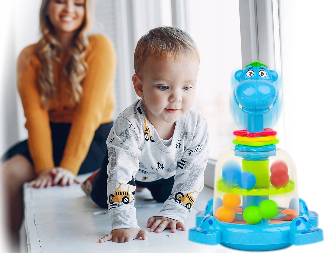 BĄCZEK INTERAKTYWNY HIPCIO KARUZELKA Z PIŁECZKAMI ZABAWKA DLA DZIECI HIPPO Bohater brak