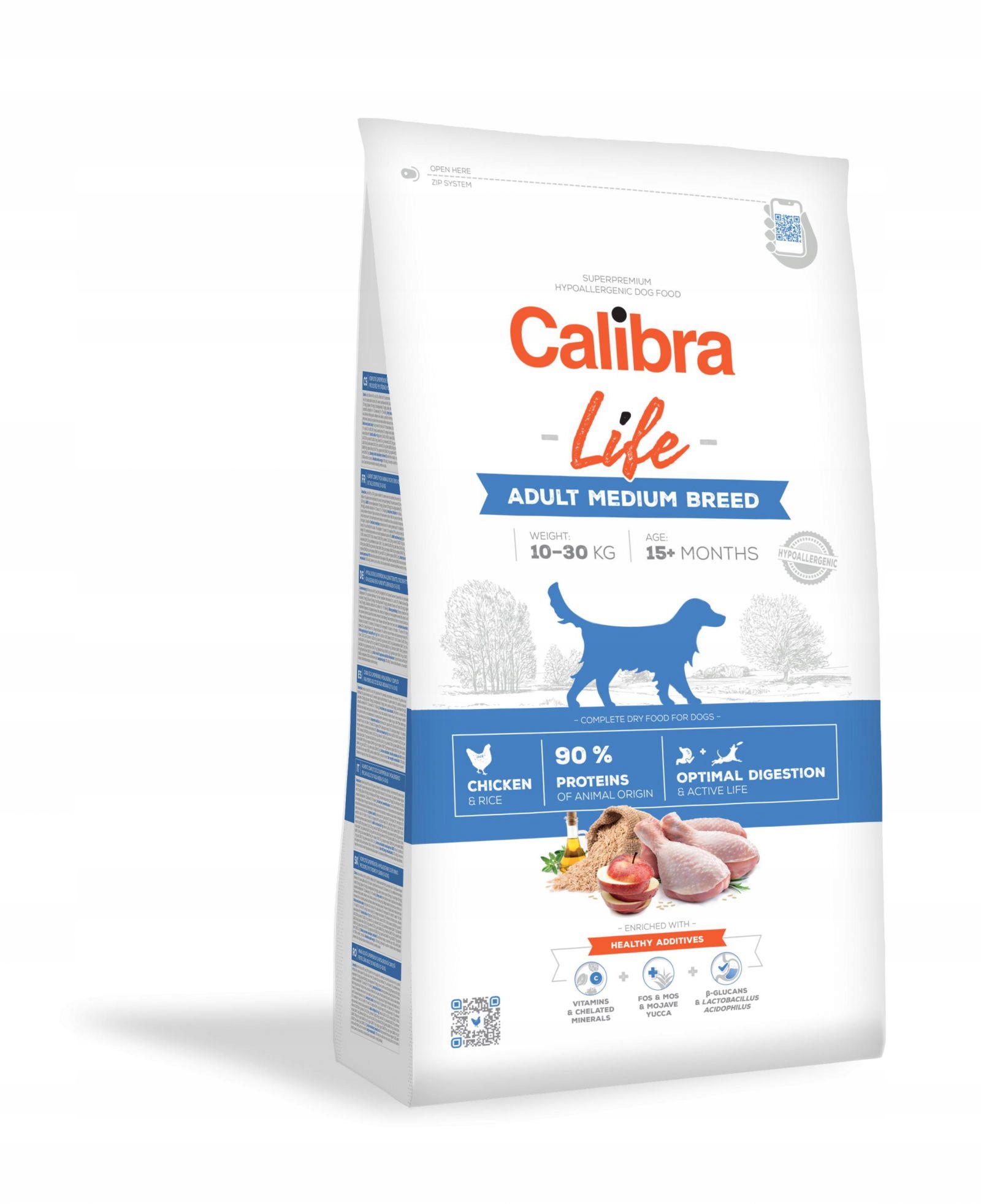 Levně Calibra Dog Life Dospělé Kuře Středního Plemena 12 Kg (381092)