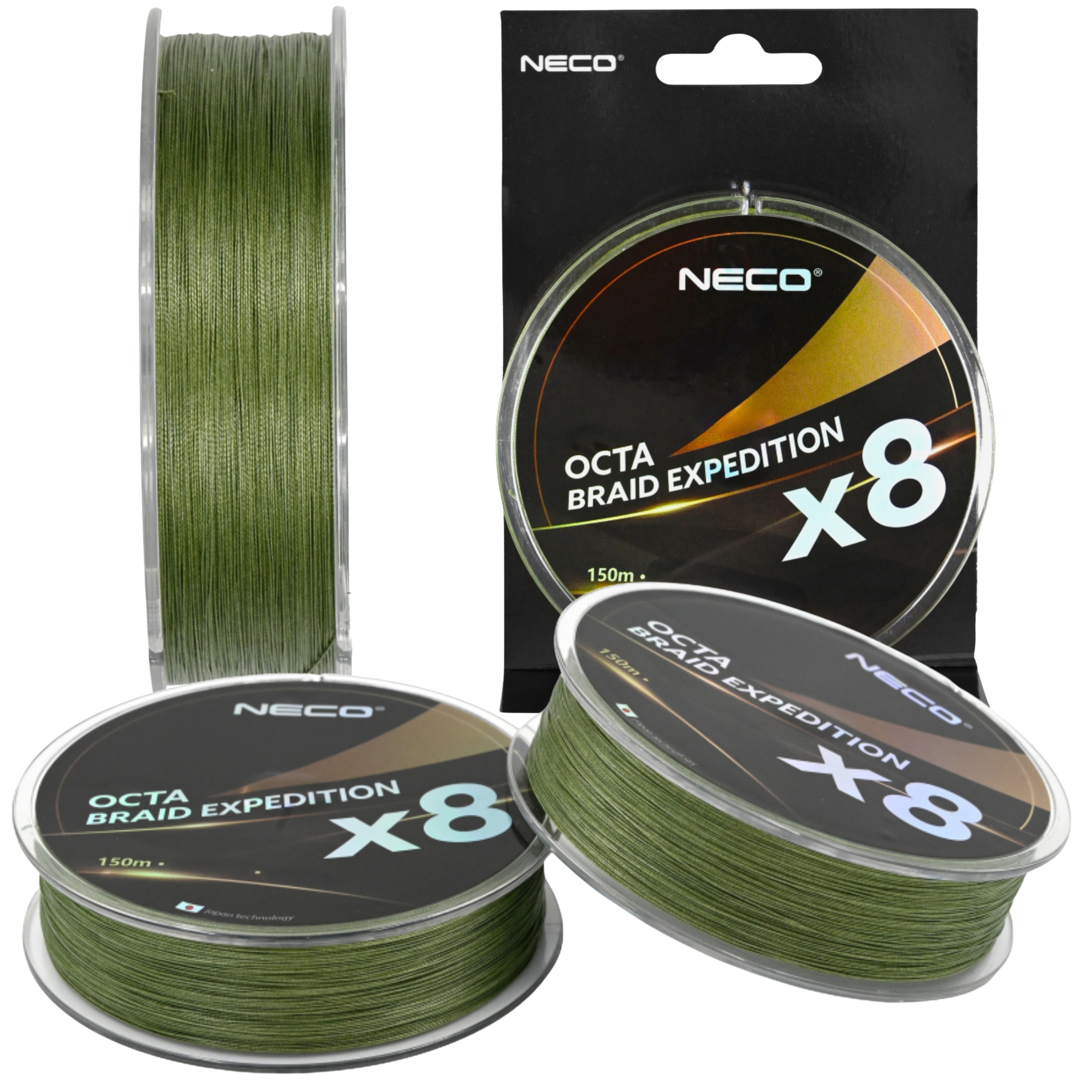 Plecionka Neco Octa Braid Expedition X8 150 m 0,08 mm – Zielona