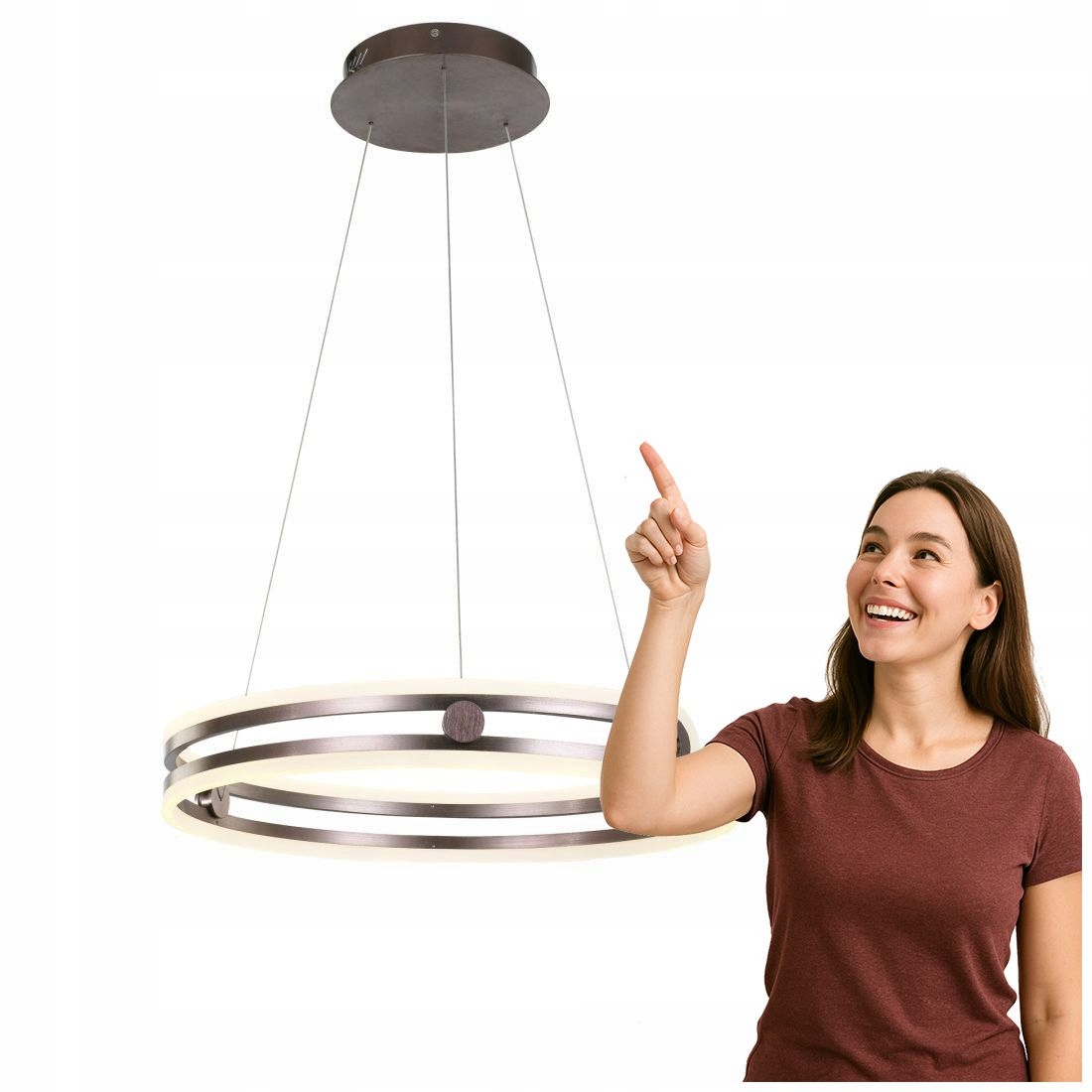 Led závesná lampa Kiara kávová moderná Italux