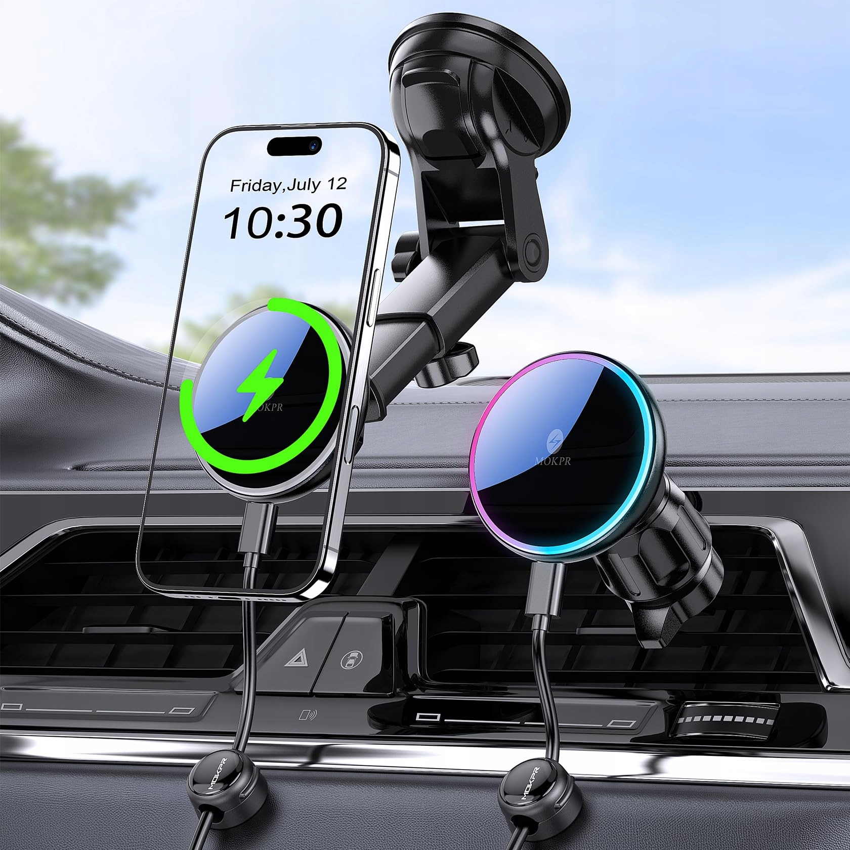 MagSafe Autohalterung s 15W nabíjením Mokpr pro iPhone Rychlé nabíjení