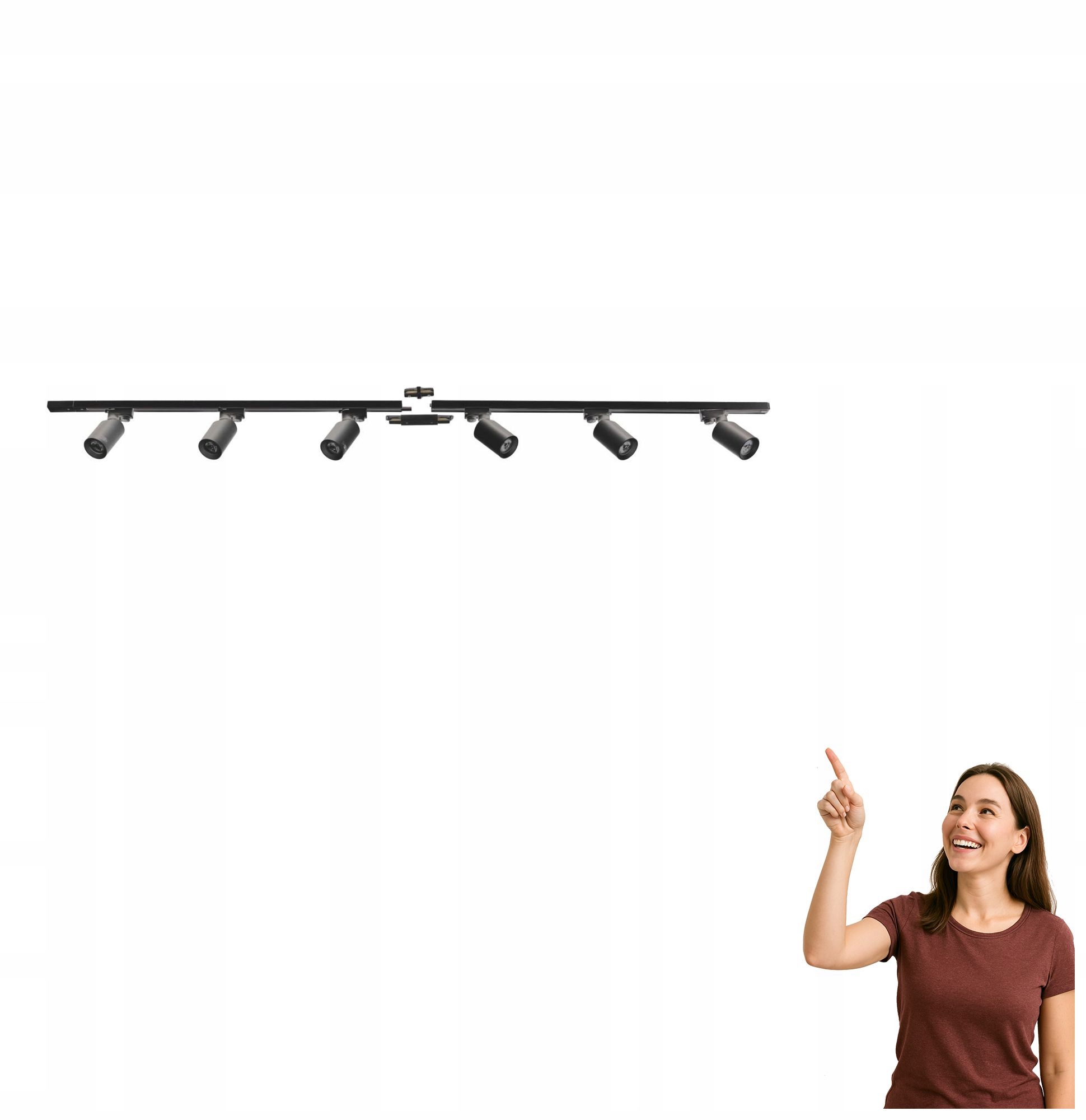 Jednoduchá sada 2 m koľajnicového kábla s 1-fázovými reflektormi 3025 Zuma Line