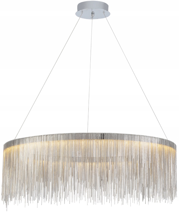 Lampa Wisząca Led Srebrna Nowoczesna Metal Chain