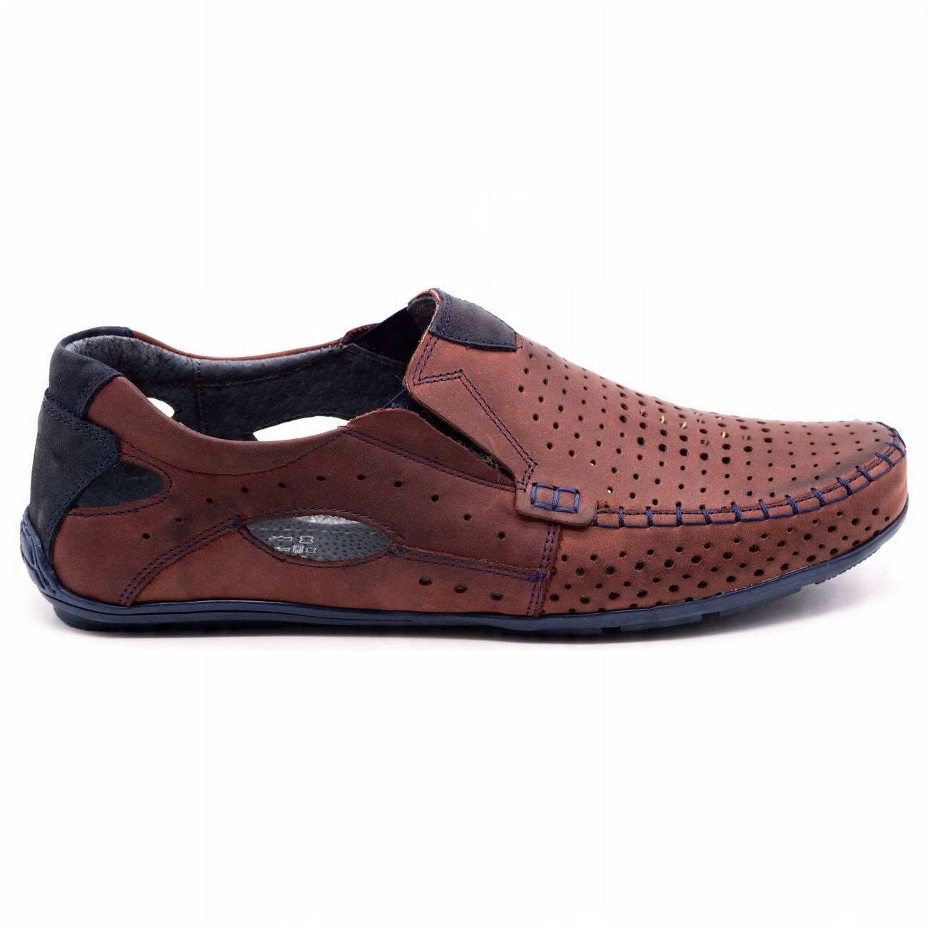 

Buty Męskie Mokasyny Skóra Na Lato 901 Bordowy 48