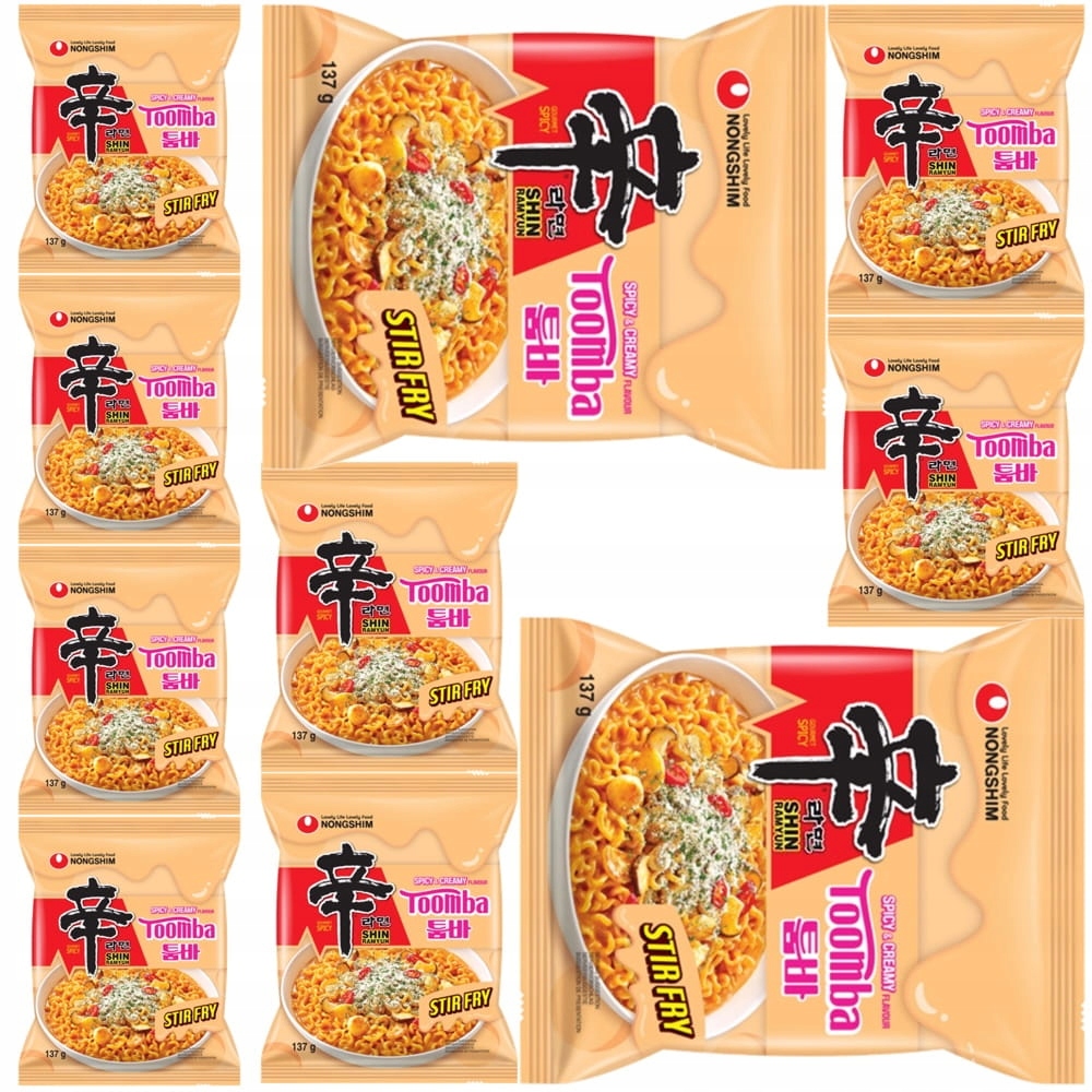 10x Korejské těstoviny Shin Ramyun Stir Fry Creamy Toomba 137g Nong Shim