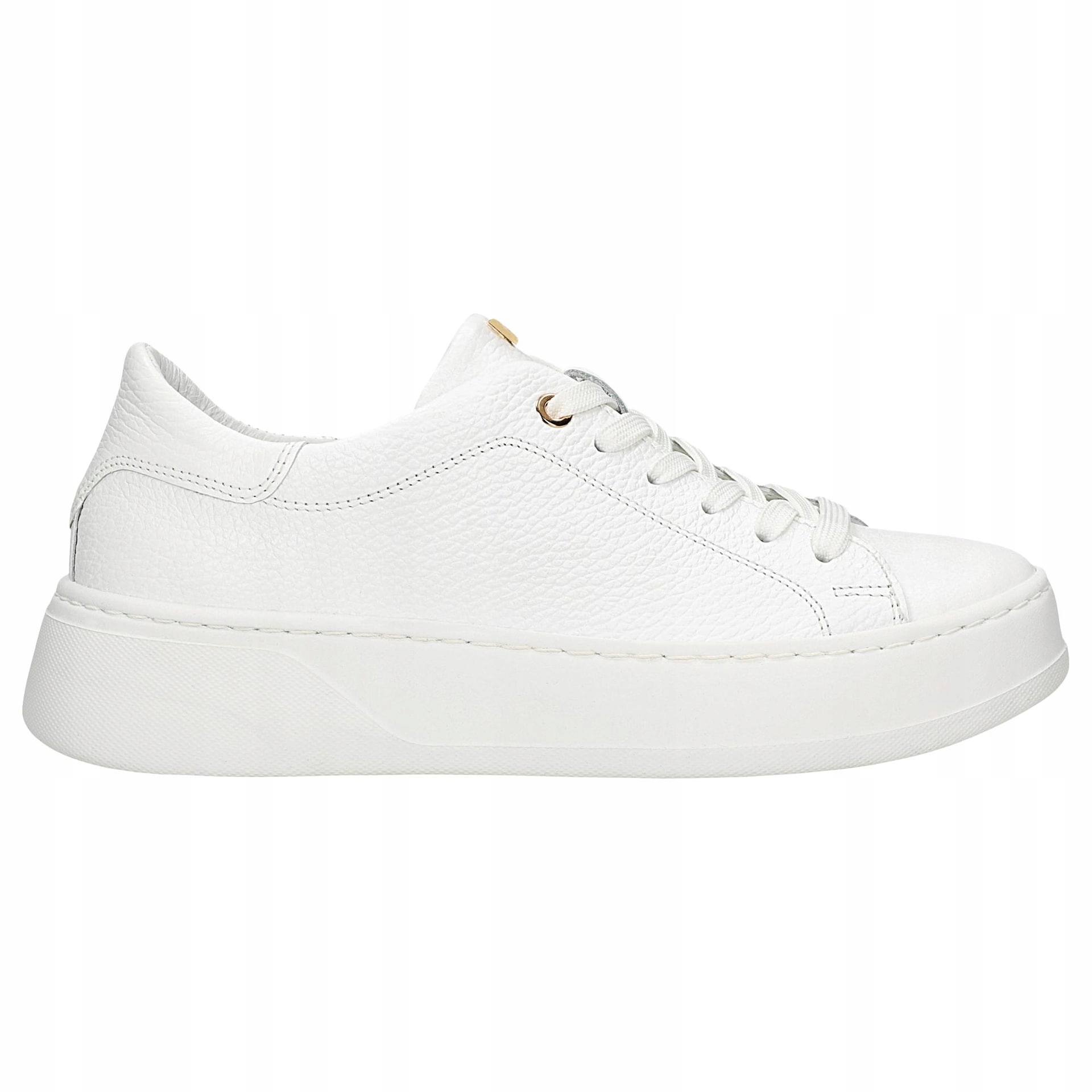 Bílé dámské kožené tenisky se zlatými prvky vel.