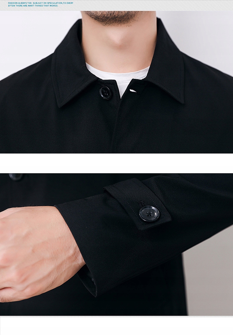 MĘSKA WIOSENNA PŁASZCZ PARKA BIZNESOWA ELEGANCKA Zapięcie guziki