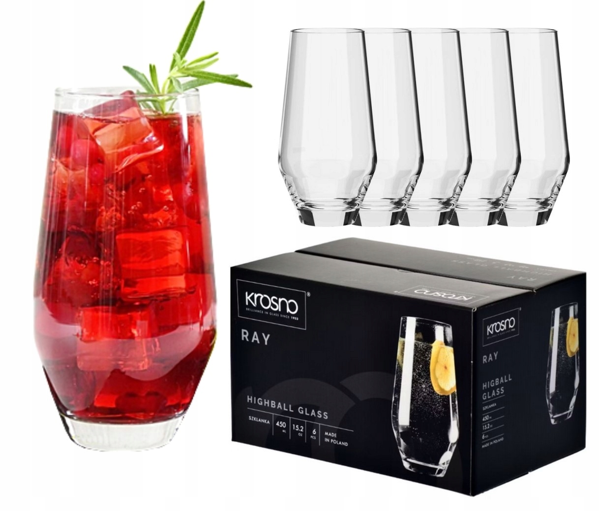 

Krosno Wysokie Szklanki Long Drink Ray 6 x 450ml