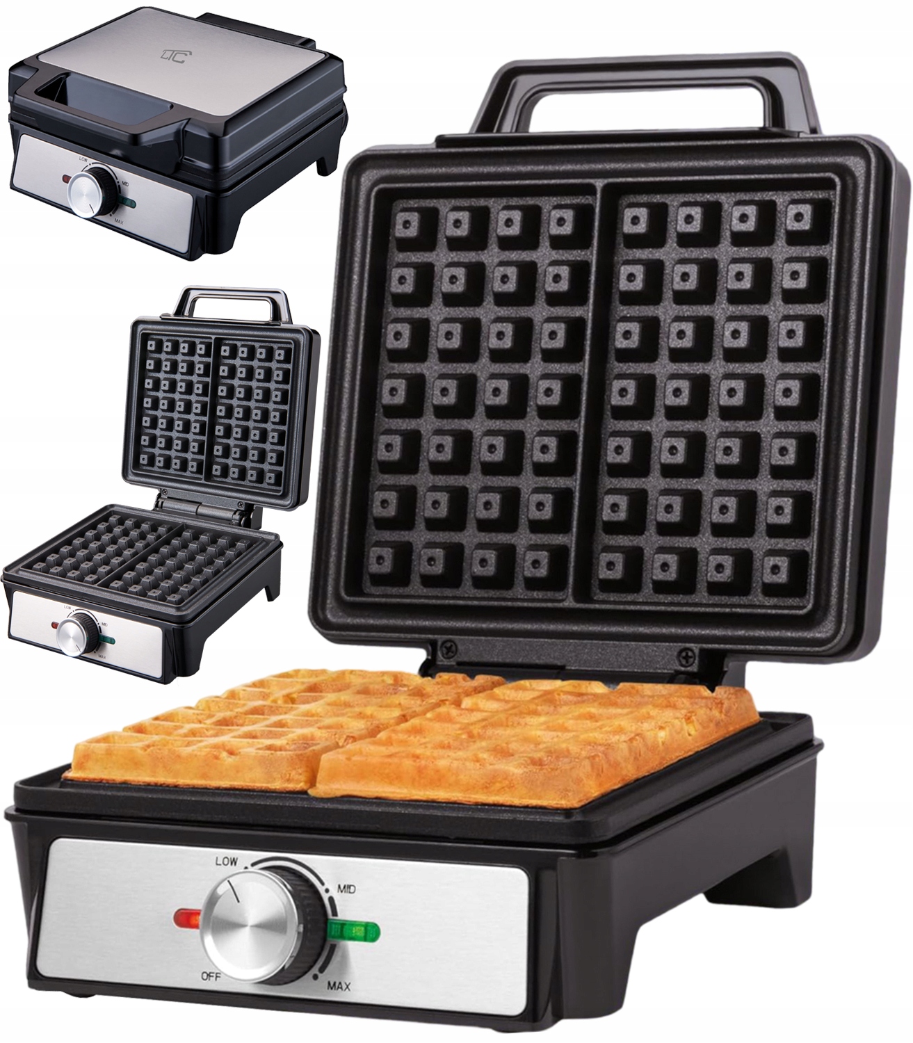 Gofrownica XXL 2 Gofry Z Regulacją Temperatury Puszyste Chrupiące Gofry