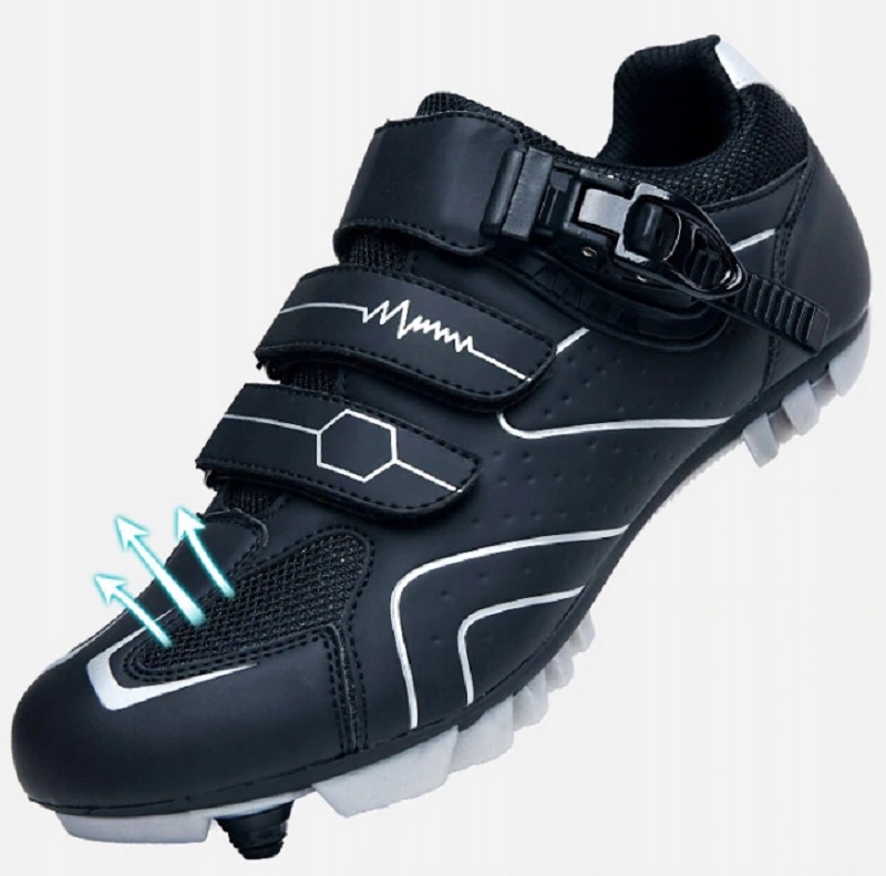 BUTY MĘSKIE ROWEROWE SPORTOWE SPEED NA ROWER QX568 SPD MTB GÓRSKIE 44 Zapięcie klamra