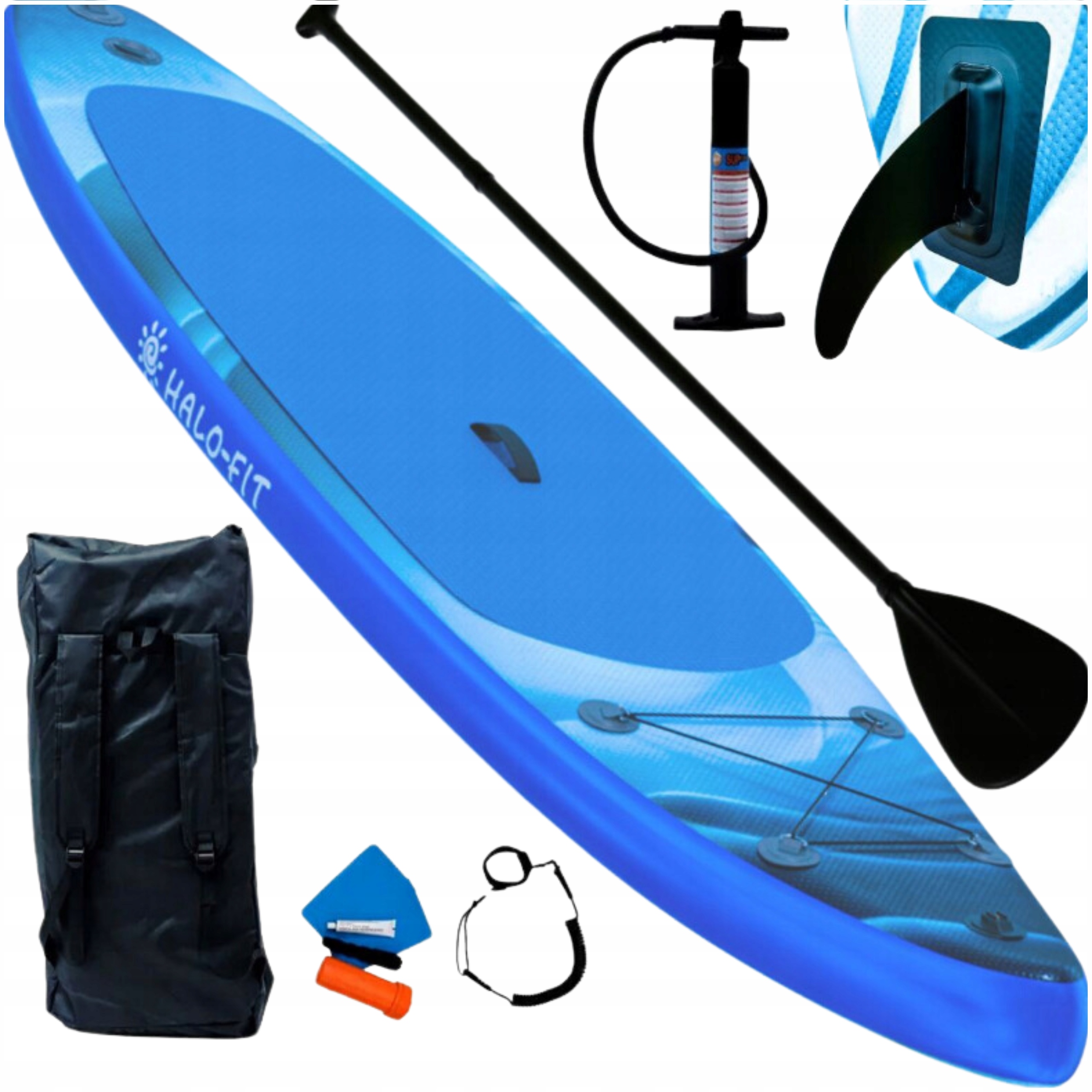 Deska Sup do Pływania Pompowana 335 cm Zestaw z Wiosłem i Pompką Halo-Fit