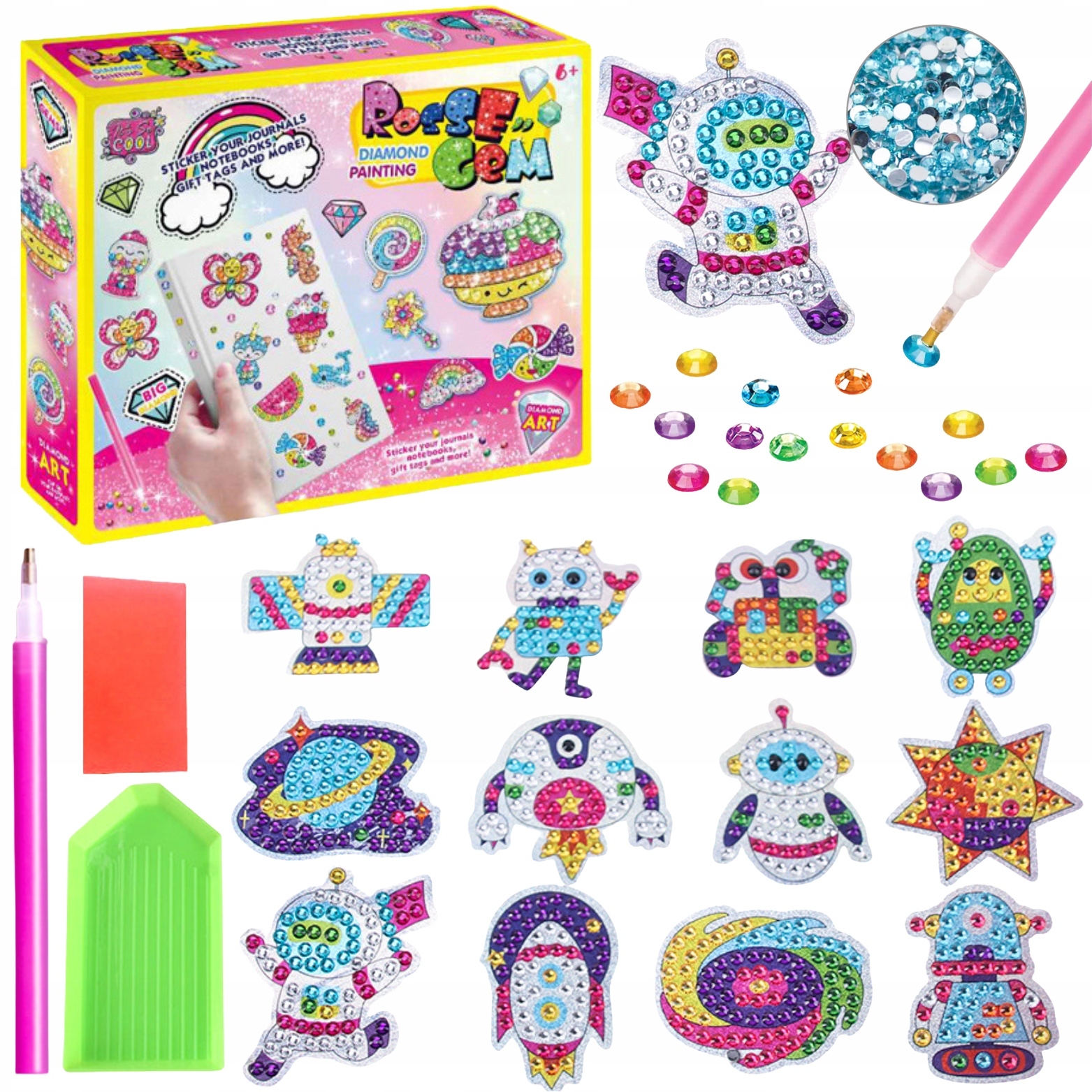 HAFT DIAMENTOWY 5D 1000 DIAMENT 12 OBRAZKÓW KOSMOS Szerokość produktu 26 cm