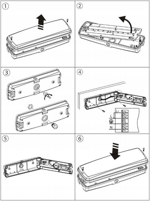 LAMPA OPRAWA AWARYJNA EWAKUACYJNA LED AKUMULATOR Zasilanie akumulatorowe sieciowe