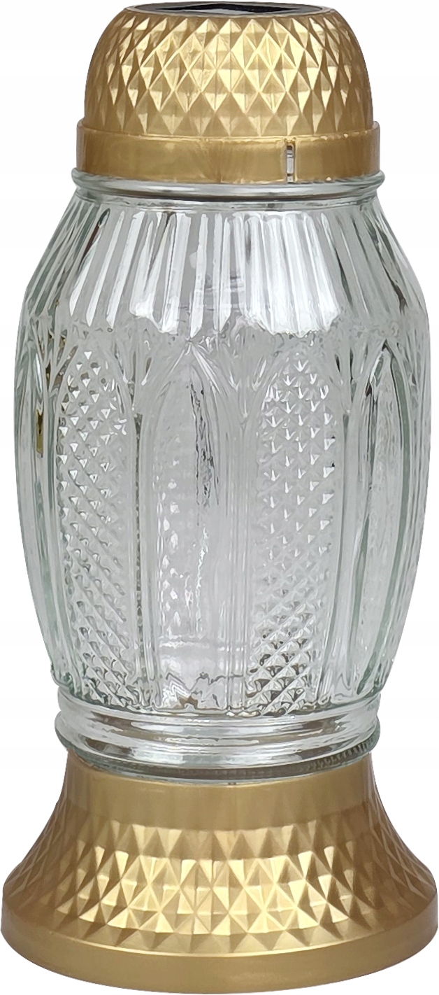 Wysoki Znicz Solarny LED 21 cm – ZNICZE EKO, Wodoodporny, ZŁOTY LA556