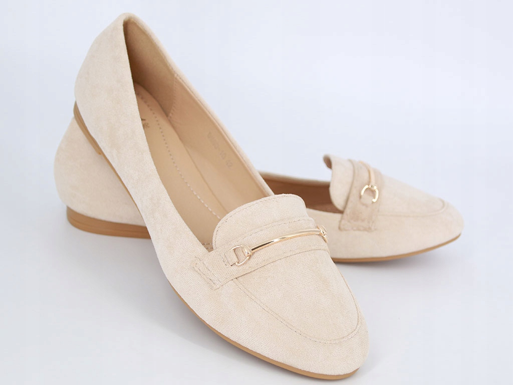 BALERINY BEŻOWE MOKASYNY ZAMSZOWE LORDSY BUTY DAMSKIE 42 Kod producenta F3DM8D-10
