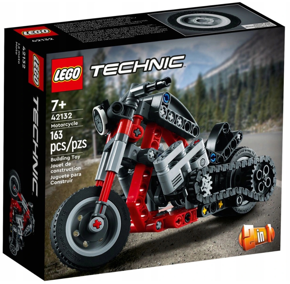 

Lego Technic 42132 Motocykl Chopper Harley 2w1 7+