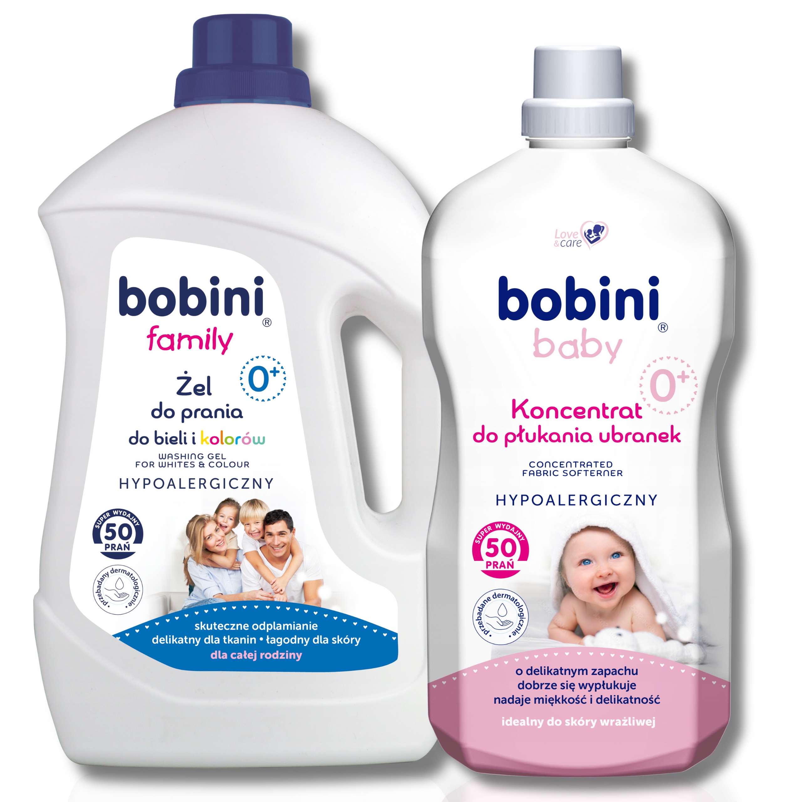 Levně Bobini Rodinný prací Gel 2,5 l hypoalergenní tekutá aviváž 1,8 l 1+1