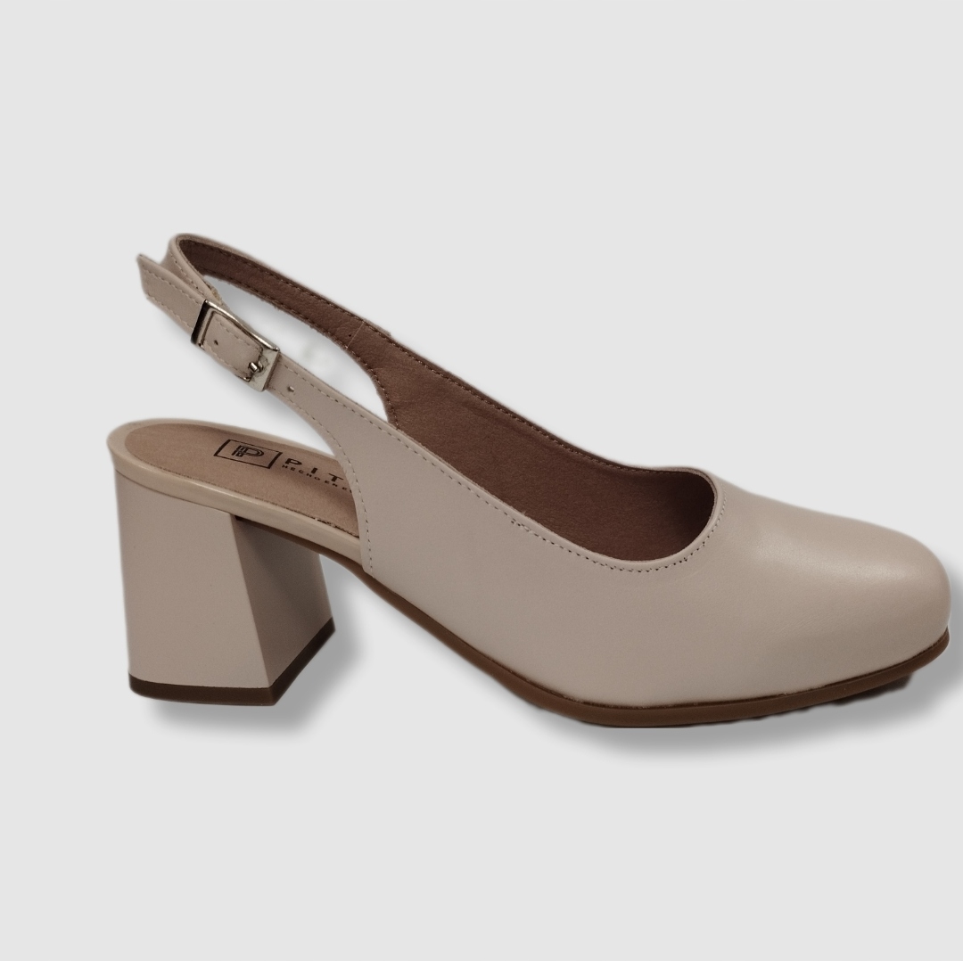 Boty kožené 10494 nude vel.36 bez paty