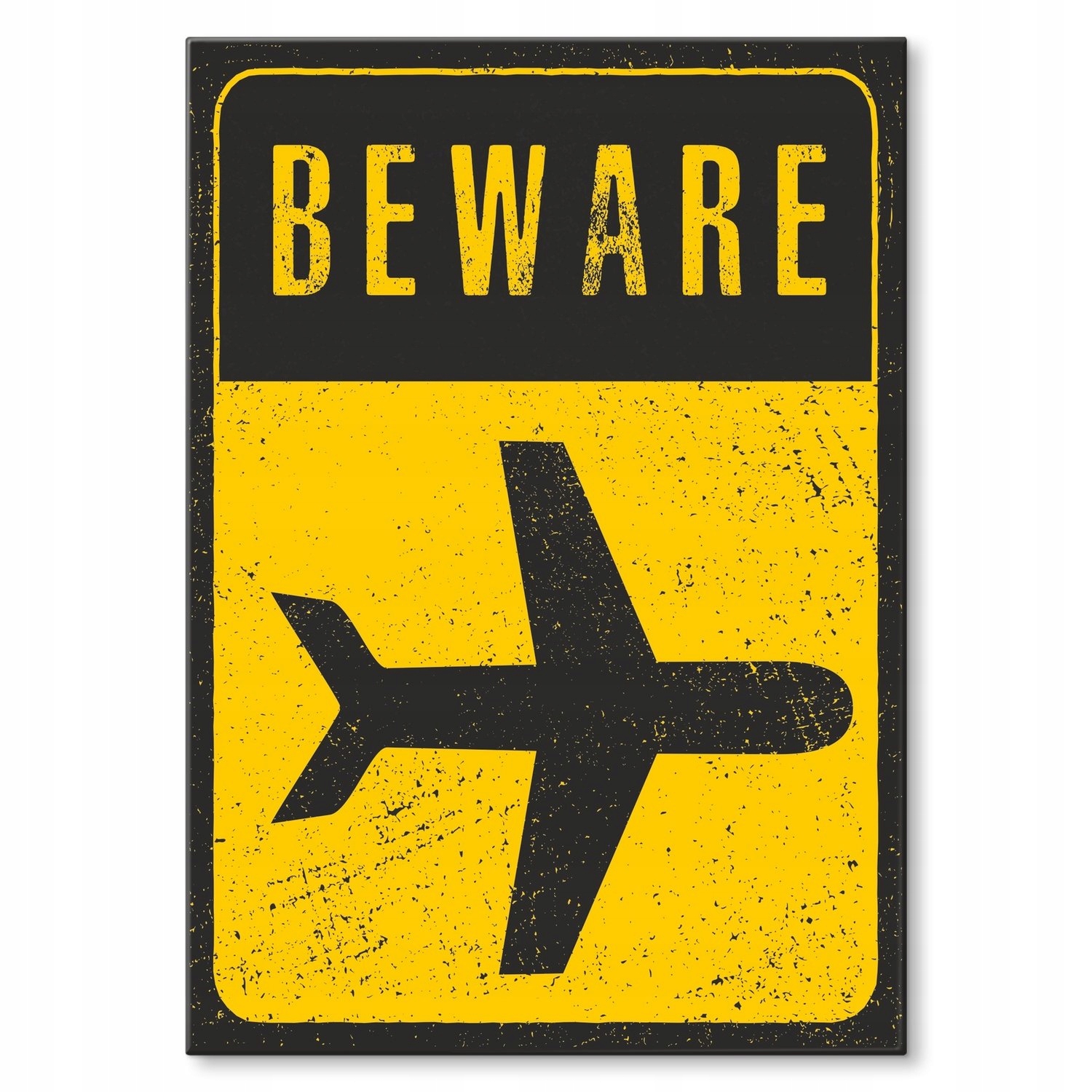 Kovový plakát Beware plane Dárek 42 x 59 cm