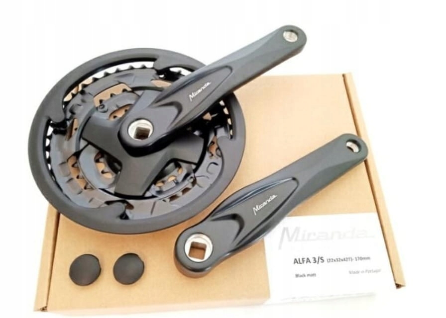 Korba rowerowa 3 rzędowa 42 32 22 black mat 170mm 3-42/32/22 Miranda