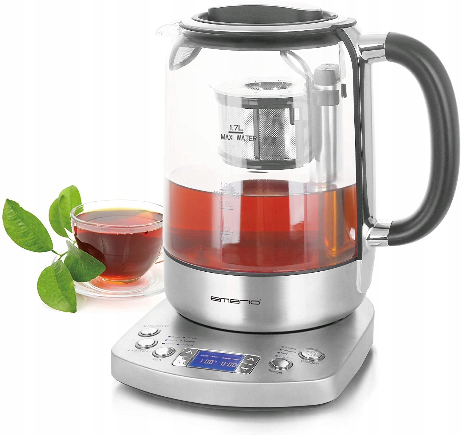 Elektrický varič Emerio WK-122248 2200 W 1,7 l strieborný/sivý
