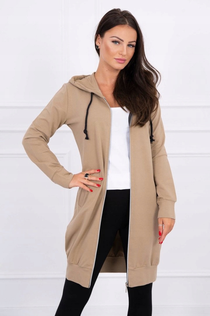 

Bluza sukienkowa z kapturem camelowa