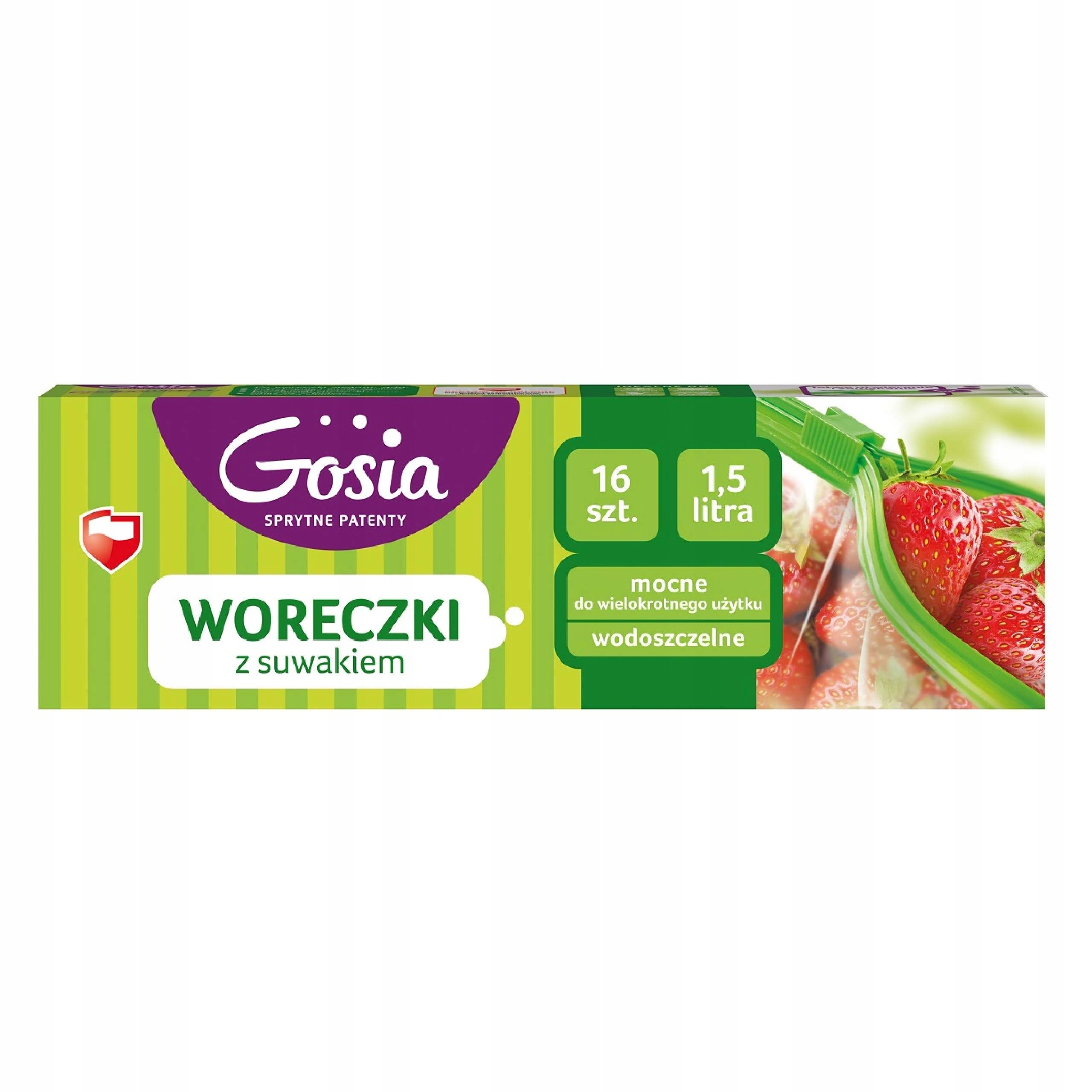 

Gosia Woreczki z suwakiem wielorazowe 1,5L 16 szt