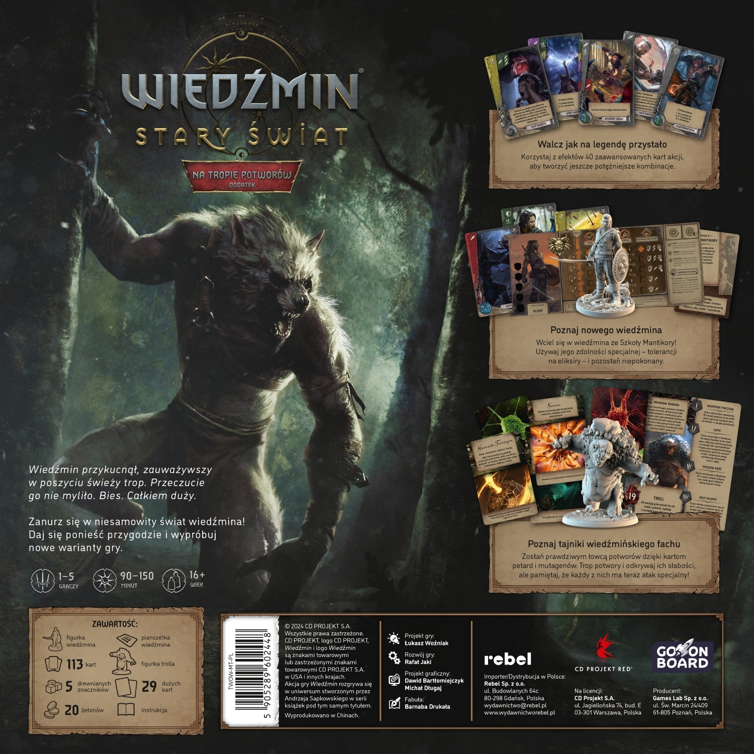 DODATEK DO GRY WIEDŹMIN: STARY ŚWIAT - NA TROPIE POTWORÓW (EDYCJA POLSKA) Wydawca Go on Board