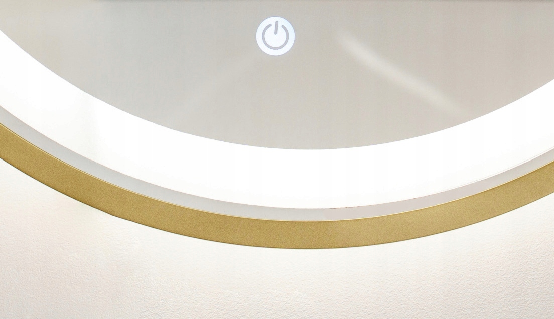 LUSTRO PODŚWIETLANE OKRĄGŁE W ZŁOTEJ RAMIE 60 CM + WŁĄCZNIK LED Marka inna