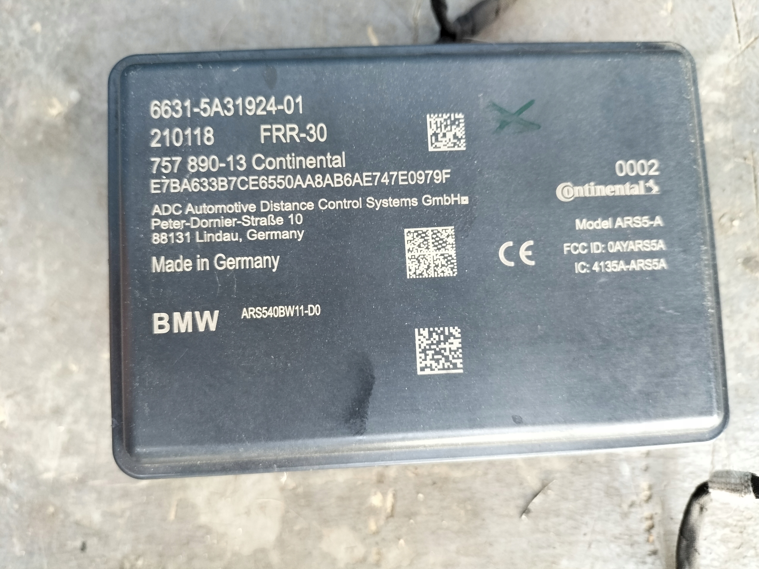 BMW G07 G70 U11 2 U06 RADAR DALEKIEGO ZASIĘGU FRR Numer katalogowy części 5A31924