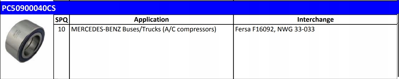50900040 - Подшипник кондиционера PC50900040 CS PFI