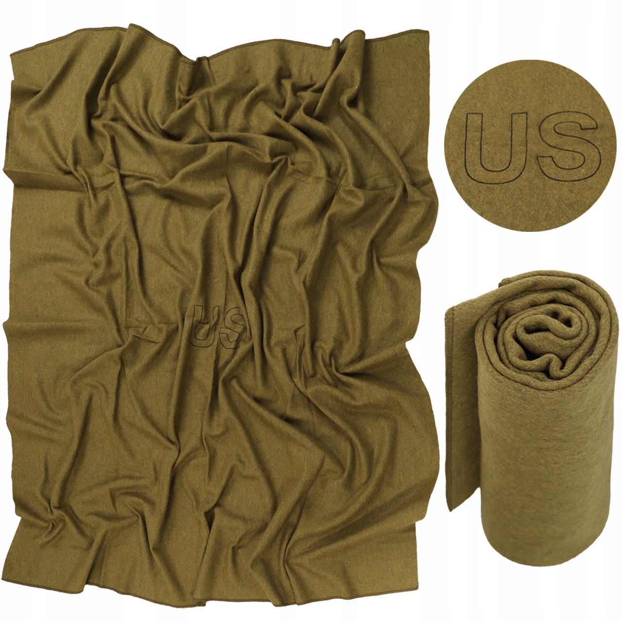 Turistická deka vojenská kempingová 175 x 150 cm Mil-tec Us G.i. 71 % vlna olivová